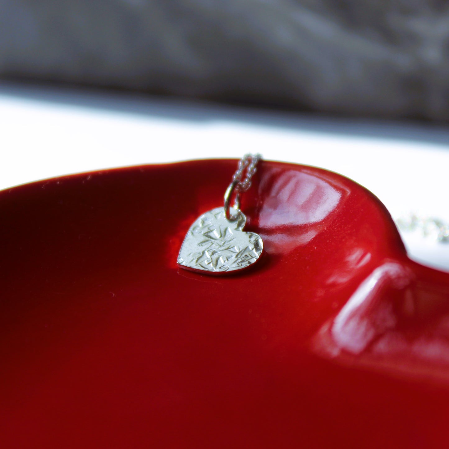 Mini Hearts and Kisses Necklace in Sterling Silver, Shine On