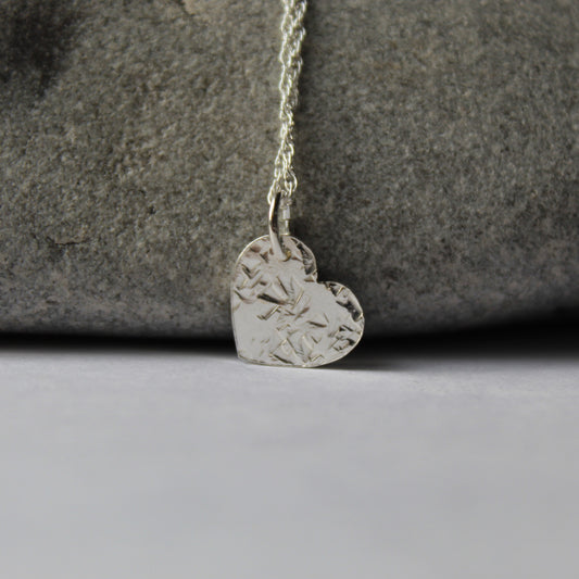 Mini Hearts and Kisses Necklace in Sterling Silver, Shine On