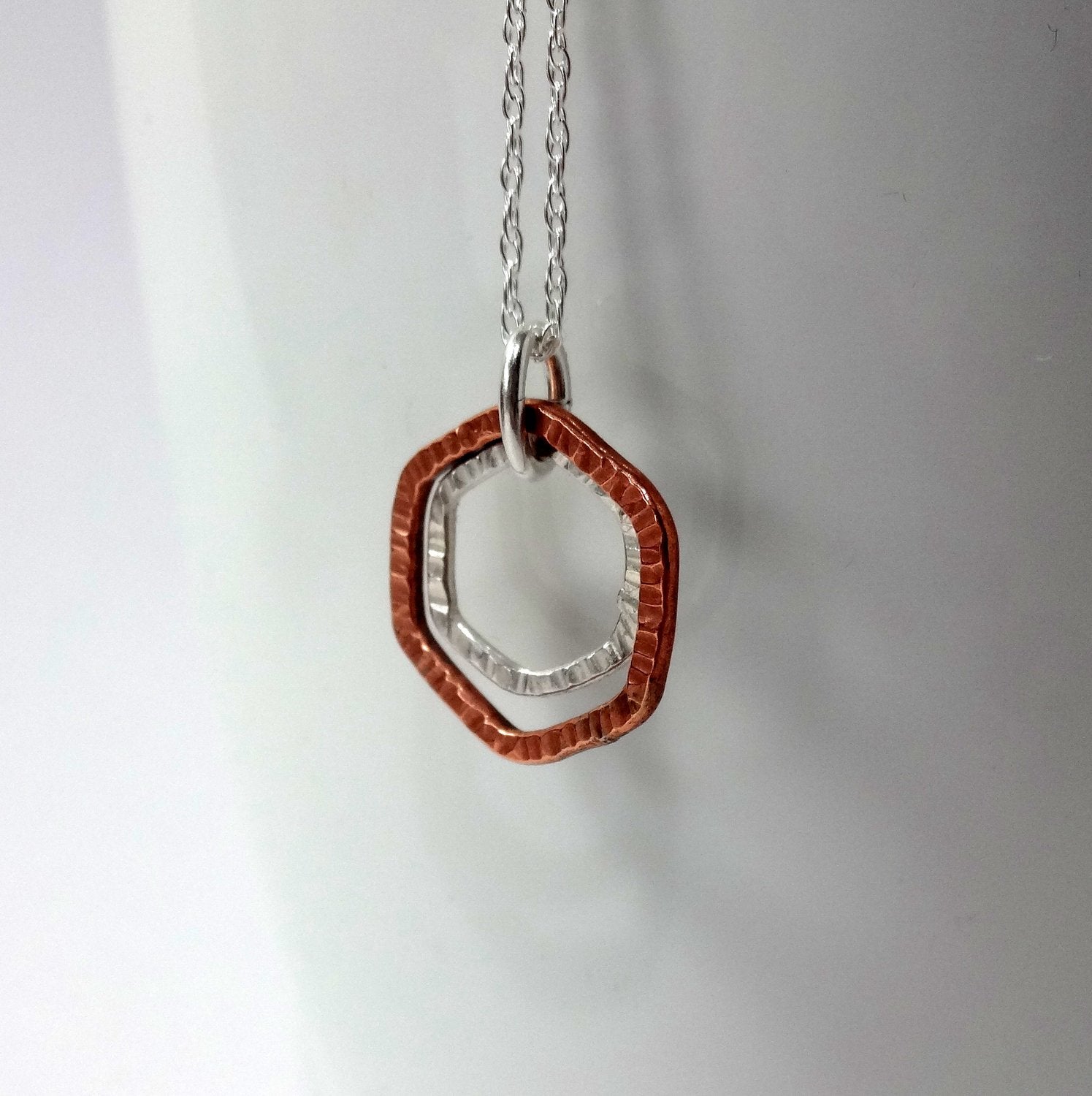 Modern Geometric Mixed Metal Necklace - Shine On Shop