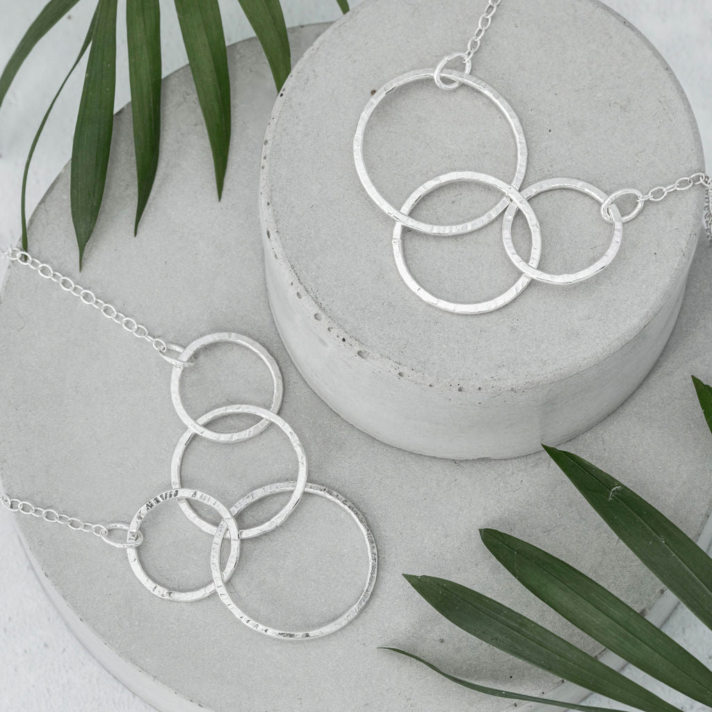 Sterling Silver Interlocking Circle Necklace - Shine On Shop