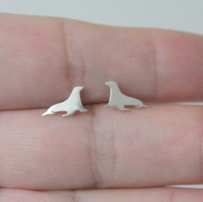 Small Sterling Silver Sea Lion Studs - Shine On Shop