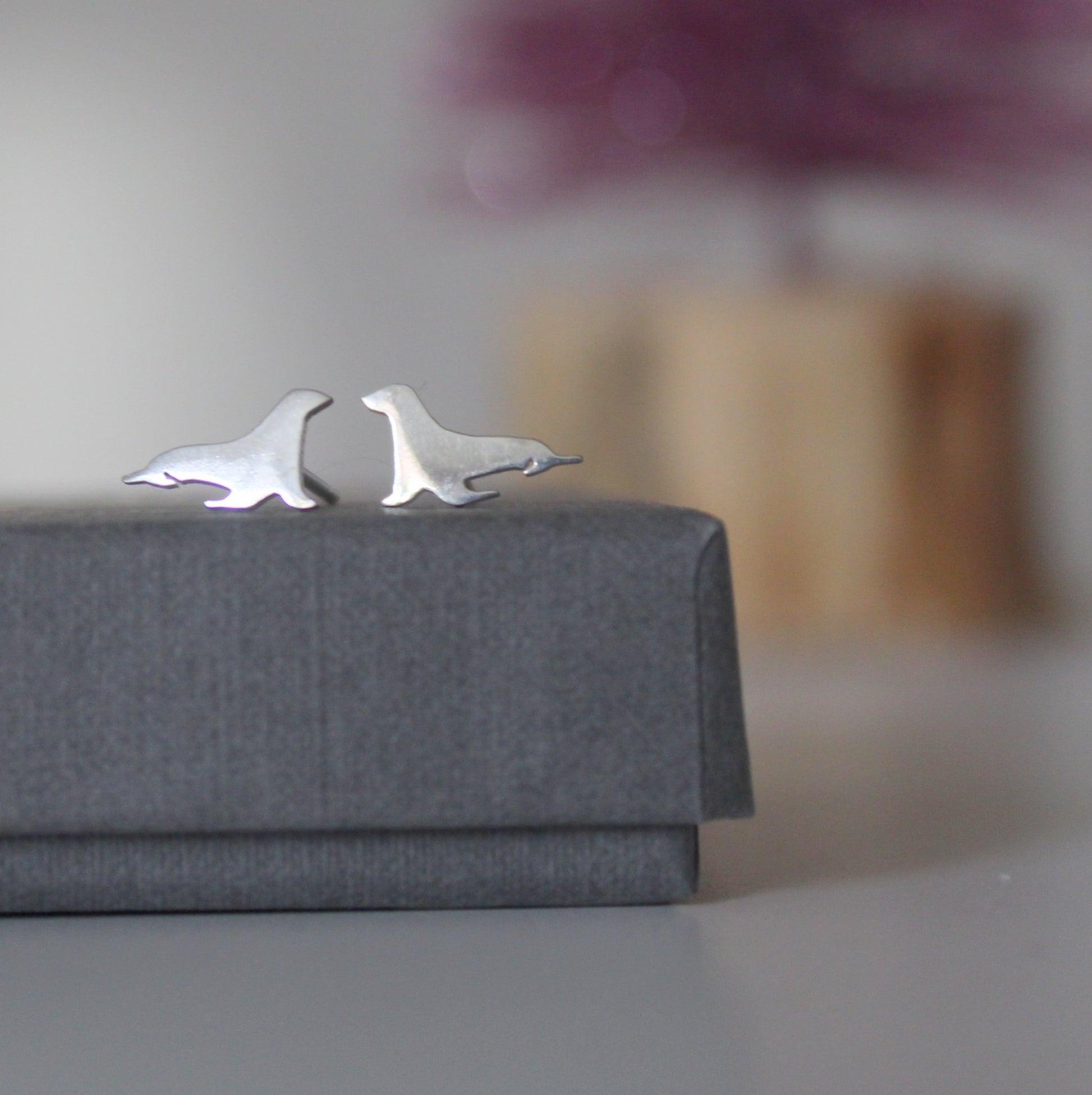 Small Sterling Silver Sea Lion Studs - Shine On Shop