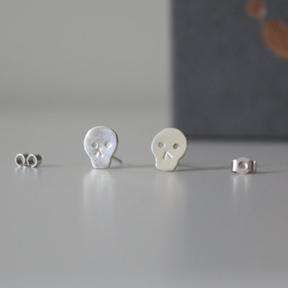 Sterling Silver Skull Earrings - Shine On Shop
