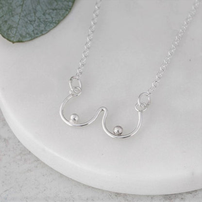 Sterling Silver Boobs Necklace - Shine On Shop