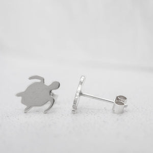 Small Sterling Silver Turtle Earrings