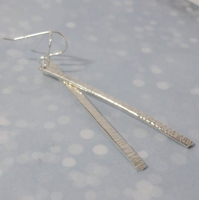 Sterling Silver Long Bar Dangle Earrings - Shine On Shop