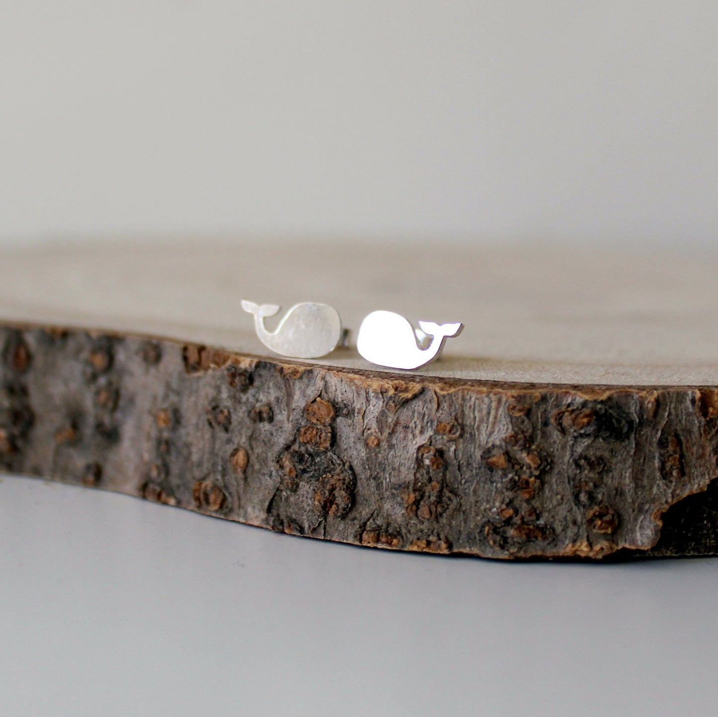 Small Sterling Silver Whale Studs - Shine On Shop