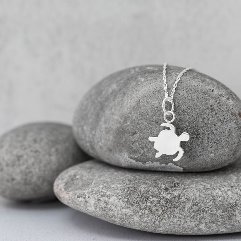 Mini Turtle Necklace in Sterling Silver
