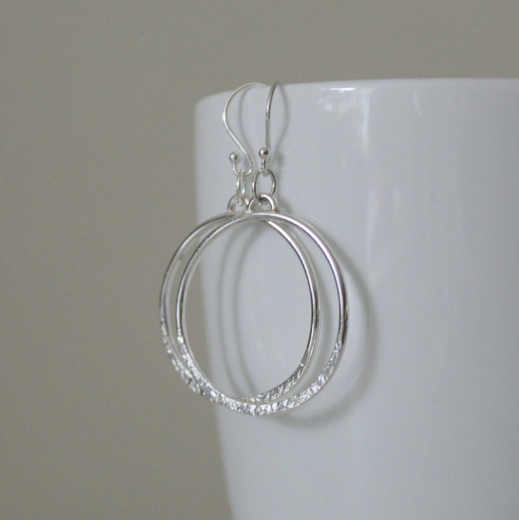 Eclipse Sterling Silver Hoop Earrings - Shine On Shop