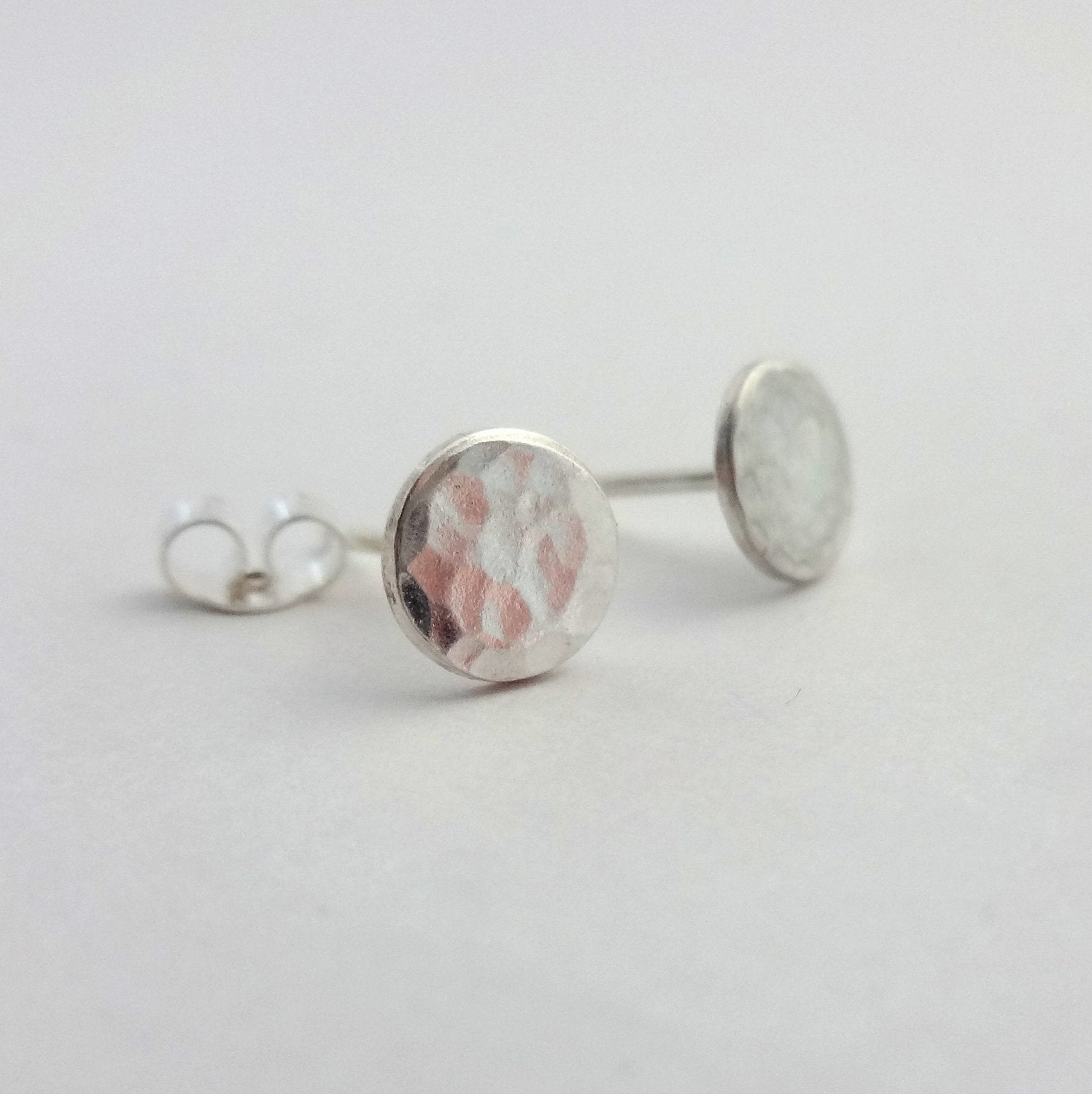 Sterling Silver Circle Stud Earrings - Shine On Shop