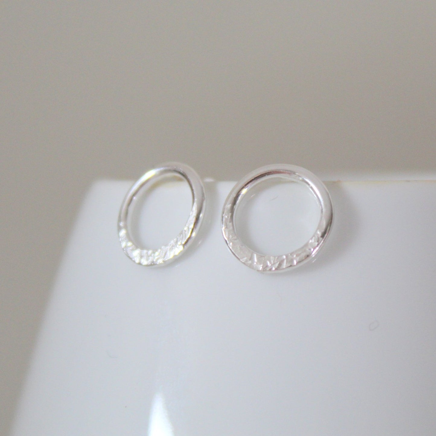 Eclipse Dainty Sterling Silver Circle Studs - Shine On Shop