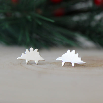 Sterling Silver Stegosaurus Earrings - Shine On Shop