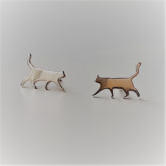 Small cat studs in Sterling Silver