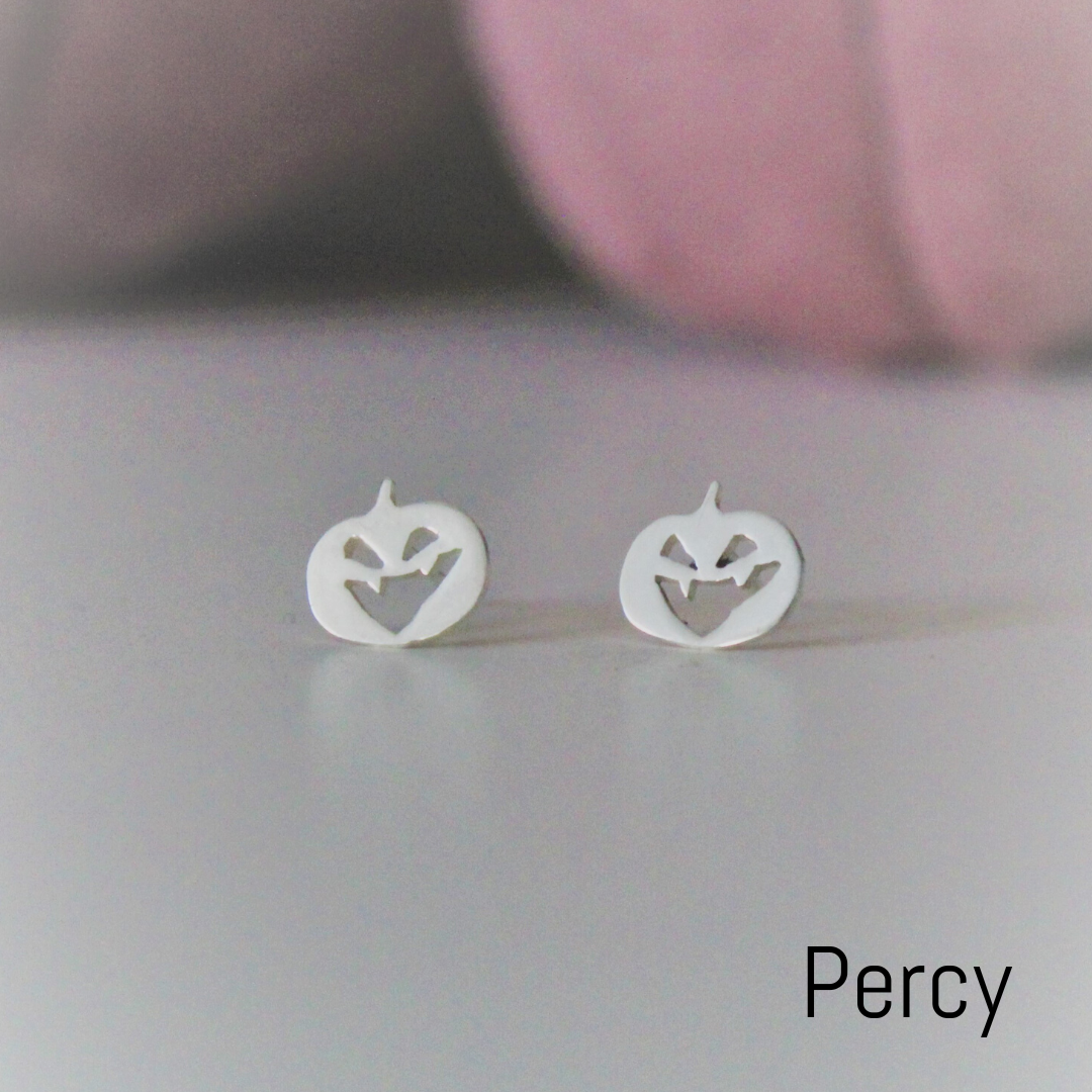 Sterling Silver Pumpkin Earrings - Percy Variation