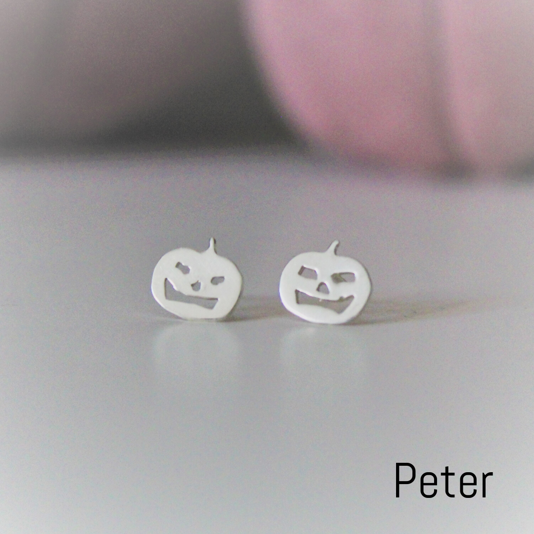 Sterling Silver Pumpkin Earrings - Peter Variation