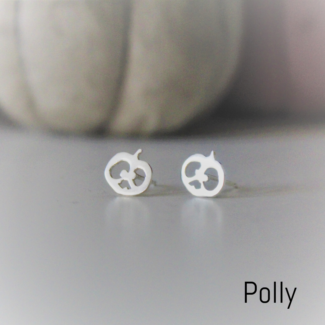 Sterling Silver Pumpkin Earrings - Polly Variation