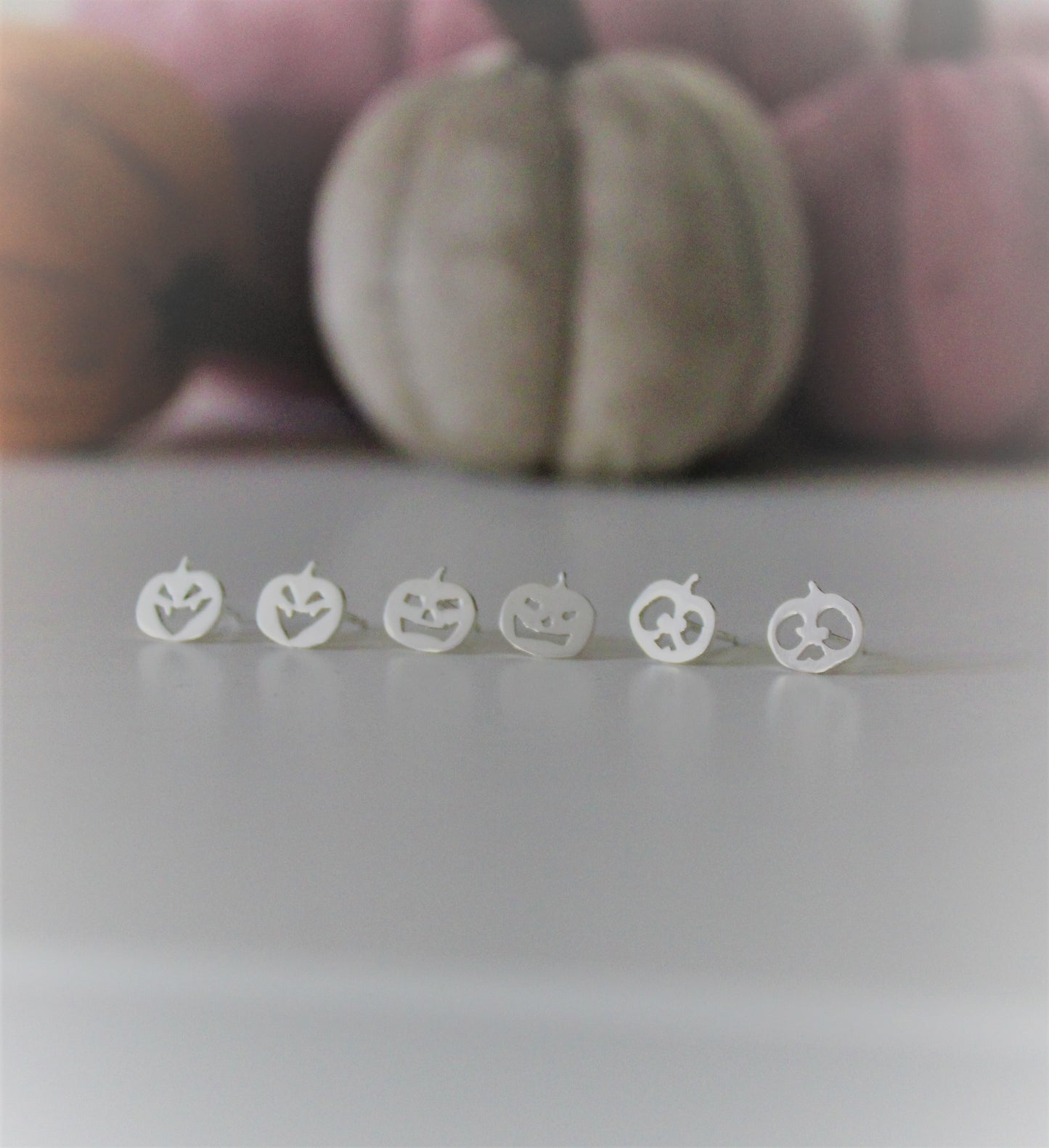 Sterling Silver Pumpkin Earrings - three variations 