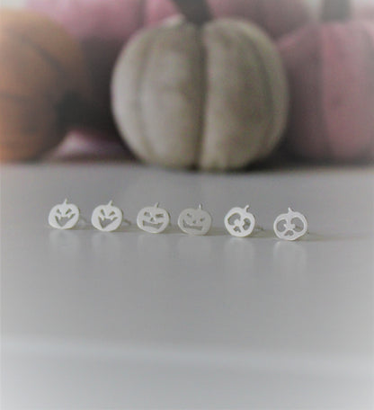 Sterling Silver Pumpkin Earrings - three variations 