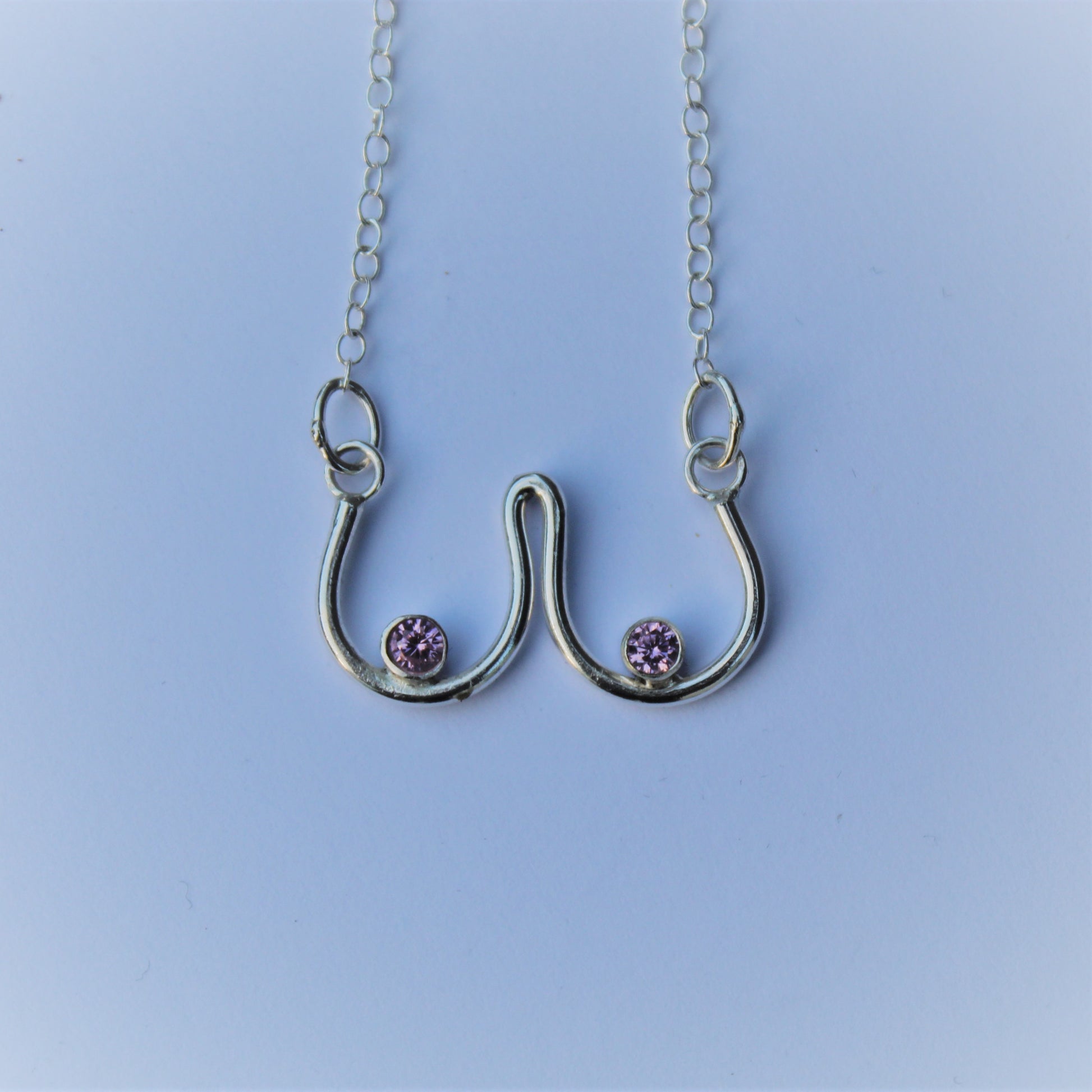 Sterling Silver Sparkle Tits Boobs Necklace - Shine On Shop