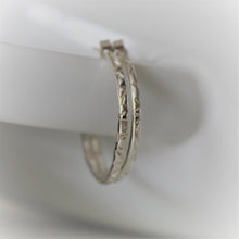 Load image into Gallery viewer, Sterling Silver Textured Hoop Earrings
